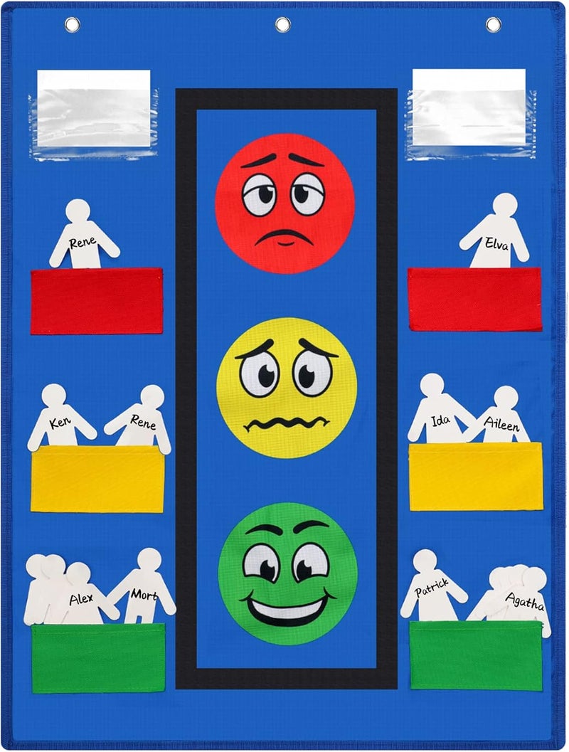 Panelee Classroom Behavior Chart Stoplight Behavior Pocket Chart for Kids Classroom Management Tools Behavioral Learning Tool with Blank Student Paper Cutouts(43 Pieces) - Image 1